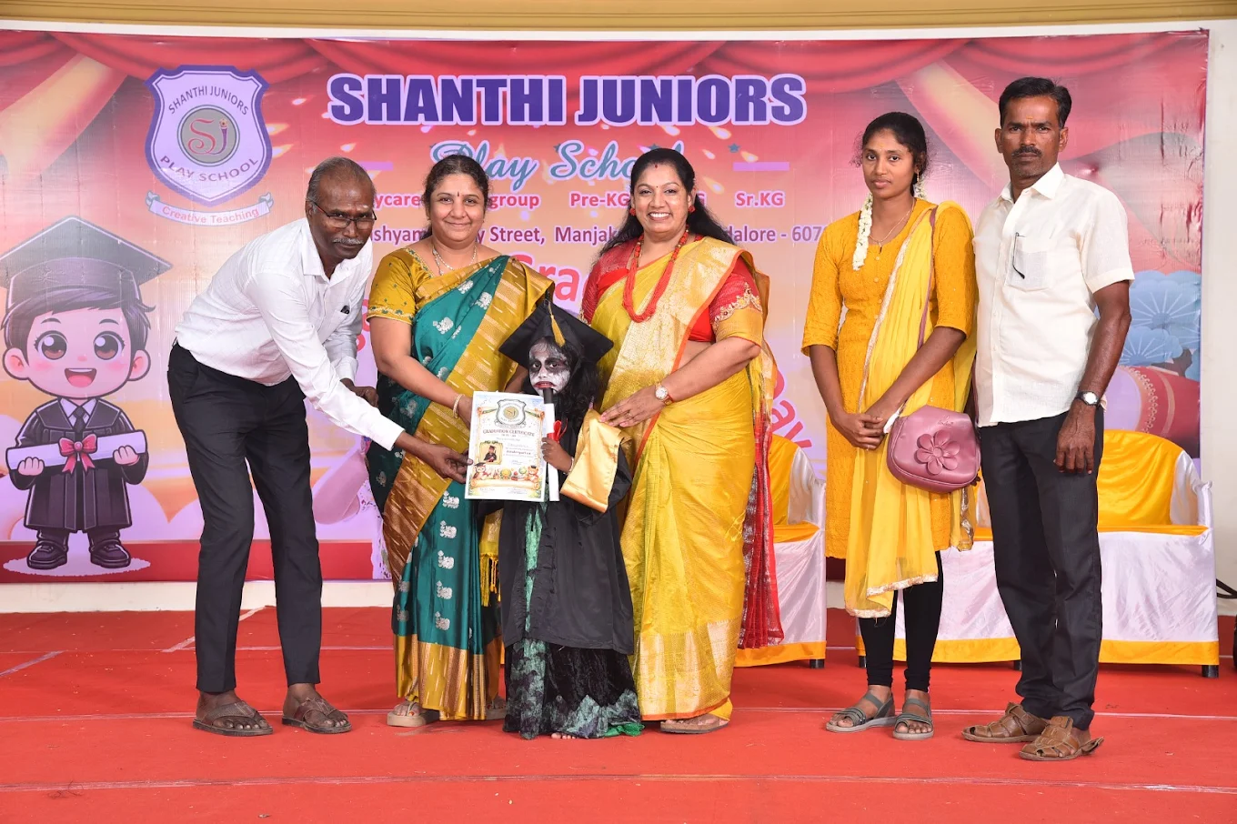 Children engaged in classroom learning activity at Shanthi Juniors Play School Cuddalore